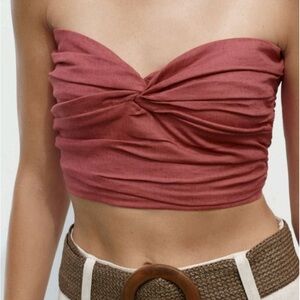 ZARA LINEN CROP TOP